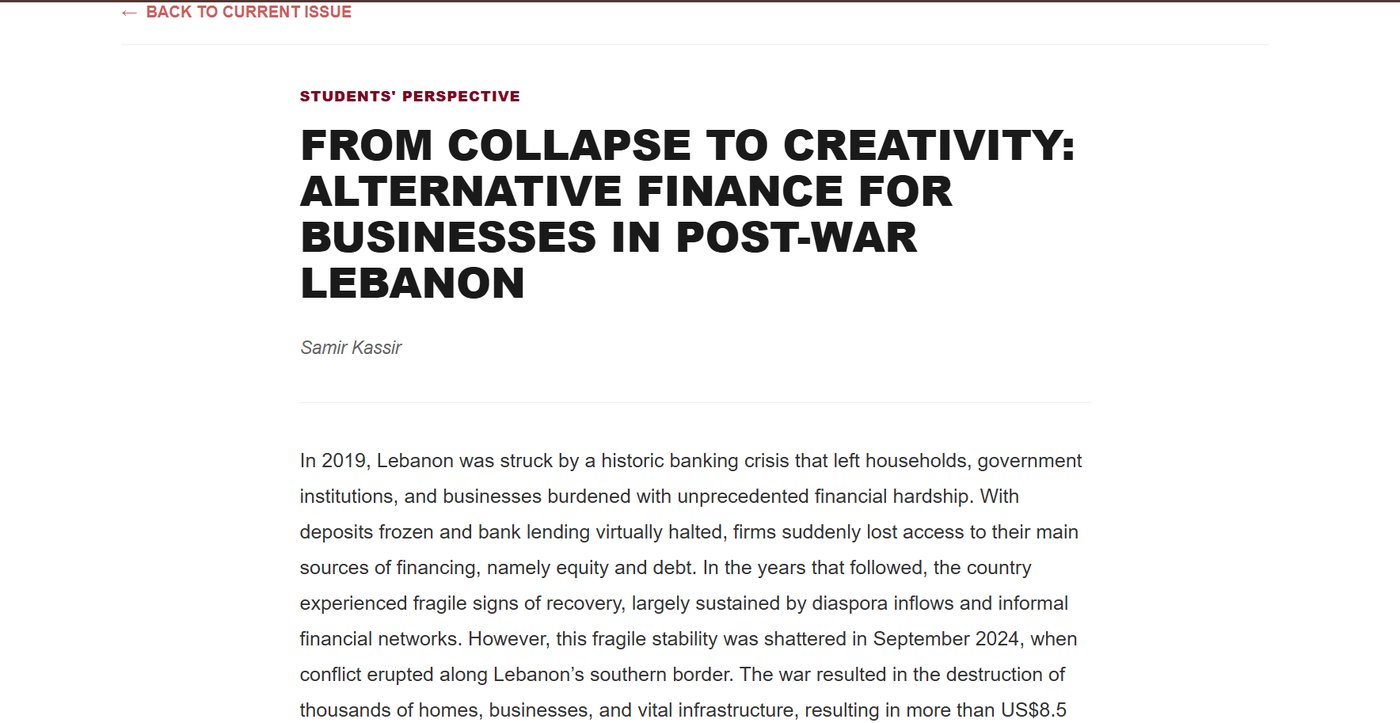 The OSB Review article as published: From Collapse to Creativity